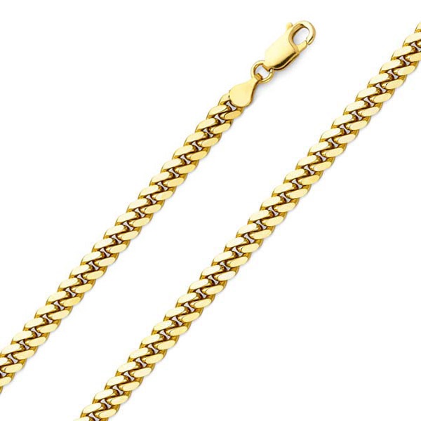 4mm 18K Yellow Gold Solid Men's Miami Cuban Link Chain Necklace 20-30in