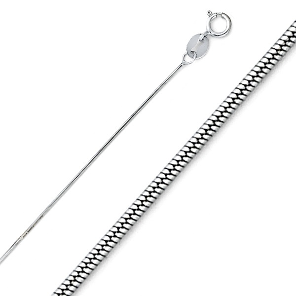0.9mm Sterling Silver Solid Snake Chain Necklace 16-20in