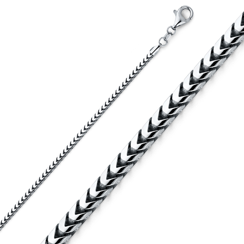 1.5mm 14K White Gold Solid Franco Chain Necklace 16-30in