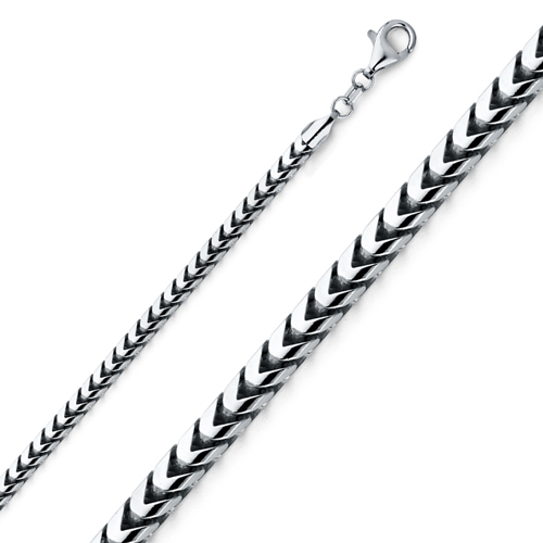 3mm 18K White Gold Solid Franco Chain Necklace 20-30in