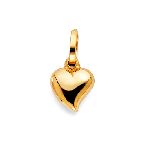Mini Whimsical Puffed Heart Pendant in 14K Yellow Gold