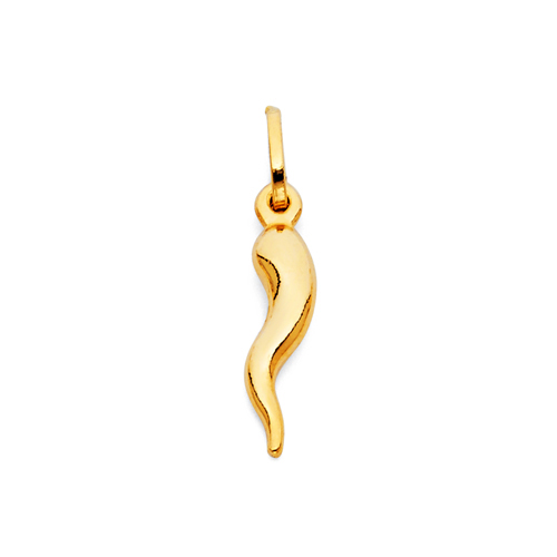 Petite Cornicello Italian Horn Pendant in 14K Yellow Gold
