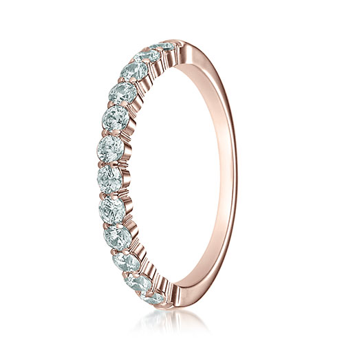 2.5mm 12-Stone Round Diamond Wedding Band by Benchmark in 14K Rose Gold 0.48 ctw