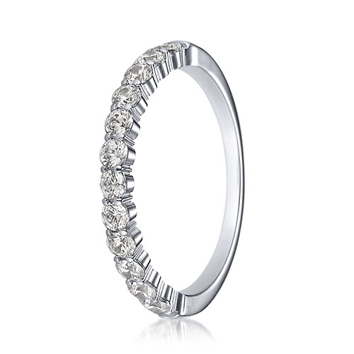 2.5mm 12-Stone Round Diamond Wedding Band by Benchmark in 14K White Gold 0.48 ctw