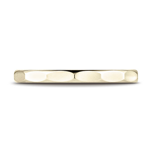 2mm Faceted Wedding Band in Solid 14K Yellow Gold