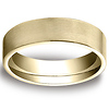 6mm Flat Brushed Comfort-Fit 14K Yellow Gold Wedding Band by Benchmark Rings