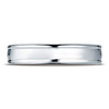 4mm Concave Low Domed Comfort-Fit Wedding Band by Benchmark Ring - Solid 14K White Gold