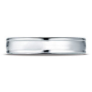 4mm Concave Low Domed Comfort-Fit Wedding Band by Benchmark Ring - Solid 14K White Gold