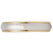 4mm Two-Tone 18K Gold Edge Platinum Comfort-Fit Ring by Benchmark