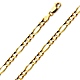 4mm 14K Yellow Gold Solid Figaro Link Chain Necklace 18-24in thumb 0