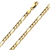 4mm 14K Yellow Gold Solid Figaro Link Chain Necklace 18-24in