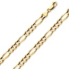 6mm 14K Yellow Gold Solid Men's Figaro Link Chain Necklace 18-30in