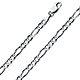 5mm 18K White Gold Solid Figaro Link Chain Necklace 16-30in thumb 0