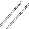 5mm 18K White Gold Solid Figaro Link Chain Necklace 16-30in
