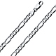 6mm 18K White Gold Solid Men's Figaro Link Chain Necklace 20-30in thumb 0