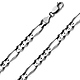 7mm 14K White Gold Solid Men's Figaro Link Chain Necklace 20-30in thumb 0