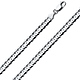 6mm 14K White Gold Solid Men's Concave Curb Cuban Link Chain Necklace 18-30in thumb 0