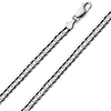5mm 14K White Gold Solid Men's Concave Curb Cuban Link Chain Necklace 16-30in