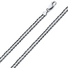 4mm 18K White Gold Men's Solid Concave Curb Cuban Link Chain Necklace 16-30in