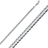 2.5mm 18K White Gold Solid Concave Curb Cuban Link Chain Necklace 16-30in