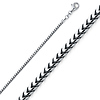 1.5mm 14K White Gold Solid Franco Chain Necklace 16-30in