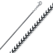 1.5mm 14K White Gold Solid Franco Chain Necklace 16-30in