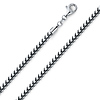 3.7mm 18K White Gold Solid Franco Chain Necklace 20-30in