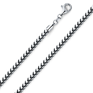 3.7mm 18K White Gold Solid Franco Chain Necklace 20-30in