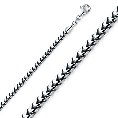 3mm 18K White Gold Solid Franco Chain Necklace 20-30in