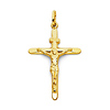 Medium Tapered Crucifix Pendant in 14K Yellow Gold - Classic