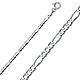 3mm Sterling Silver Solid Figaro Link Chain Necklace 16-30in thumb 0