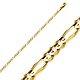 2.5mm 14K Yellow Gold Solid Figaro Link Chain Necklace 16-24in thumb 0