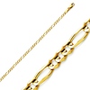 2.5mm 14K Yellow Gold Solid Figaro Link Chain Necklace 16-24in