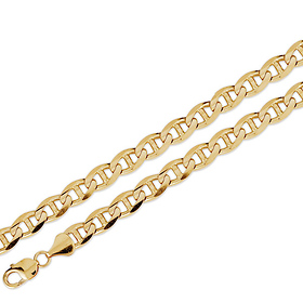 9mm 14K Yellow Gold Solid Men's  Mariner Chain Necklace 22-26in