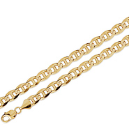 9mm 14K Yellow Gold Solid Men's  Mariner Chain Necklace 22-26in