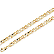 8mm 14K Yellow Gold Solid Men's Mariner Chain Necklace 22-26in
