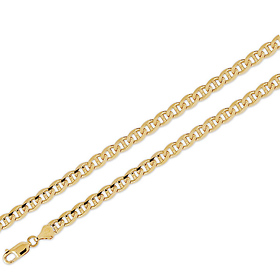 6mm 14K Yellow Gold Solid Men's Mariner Chain Necklace 22-24in