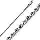 1.5mm 14K White Gold Solid Diamond-Cut Rope Chain Necklace - Heavy 16-30in thumb 0