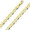 6.5mm 14K Yellow Gold Solid Men's Flat Mariner Chain Necklace 20-26in