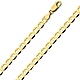 4.5mm 14K Yellow Gold Solid Men's Flat Mariner Chain Necklace thumb 0