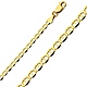 3.5mm 14K Yellow Gold Solid Flat Mariner Chain Necklace 18-24in thumb 0