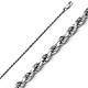 1mm 14K White Gold Solid Diamond-Cut Rope Chain Necklace 16-30in thumb 0