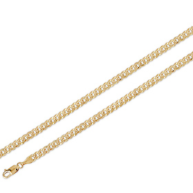 5mm 14K Yellow Gold Solid Men's Pave Concave Curb Cuban Link Chain Necklace 20-24in