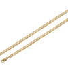5mm 14K Yellow Gold Solid Men's Pave Concave Curb Cuban Link Chain Necklace 20-24in