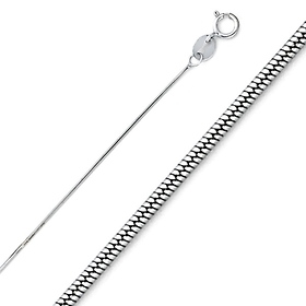 0.9mm Sterling Silver Solid Snake Chain Necklace 16-20in