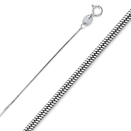 0.9mm Sterling Silver Solid Snake Chain Necklace 16-20in