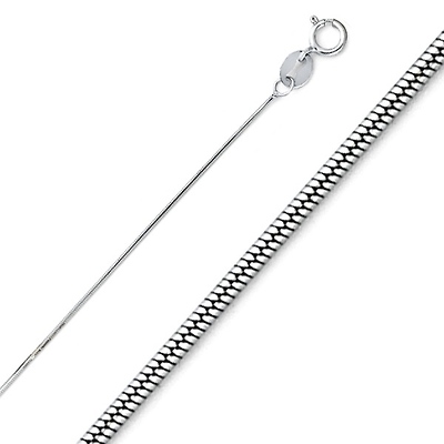 0.9mm Sterling Silver Solid Snake Chain Necklace 16-20in