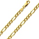 6mm 14K Yellow Gold Solid Men's Pave Figaro Link Chain Necklace 20-26in thumb 0