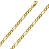 4mm 14K Yellow Gold Solid Pave Figaro Link Chain Necklace 18-24in