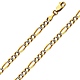 4mm 14K Two-Tone Gold Solid White Pave Figaro Link Chain Necklace 18-24in thumb 0